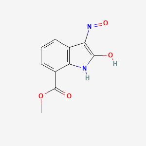 molecular formula C10H8N2O4 B3839815 methyl 3-(hydroxyimino)-2-oxo-7-indolinecarboxylate 