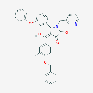molecular formula C37H30N2O5 B383982 4-[4-(benzyloxy)-3-methylbenzoyl]-3-hydroxy-5-(3-phenoxyphenyl)-1-(3-pyridinylmethyl)-1,5-dihydro-2H-pyrrol-2-one 