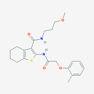 molecular formula C22H28N2O4S B383984 N-(3-methoxypropyl)-2-[[2-(2-methylphenoxy)acetyl]amino]-4,5,6,7-tetrahydro-1-benzothiophene-3-carboxamide CAS No. 608493-50-1