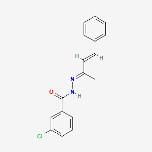 molecular formula C17H15ClN2O B3839841 3-chloro-N'-(1-methyl-3-phenyl-2-propen-1-ylidene)benzohydrazide 