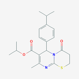 molecular formula C21H26N2O3S B383987 isopropyl 6-(4-isopropylphenyl)-8-methyl-4-oxo-3,4-dihydro-2H,6H-pyrimido[2,1-b][1,3]thiazine-7-carboxylate 