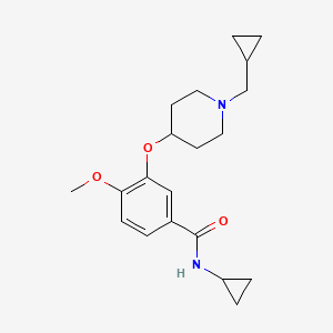 molecular formula C20H28N2O3 B3839871 N-cyclopropyl-3-{[1-(cyclopropylmethyl)-4-piperidinyl]oxy}-4-methoxybenzamide 