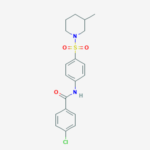 molecular formula C19H21ClN2O3S B383989 4-chloro-N-{4-[(3-methylpiperidin-1-yl)sulfonyl]phenyl}benzamide 