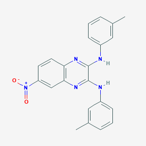 molecular formula C22H19N5O2 B3839902 (3-methylphenyl){3-[(3-methylphenyl)imino]-6-nitro-1,4-dihydro-2-quinoxalinylidene}amine 