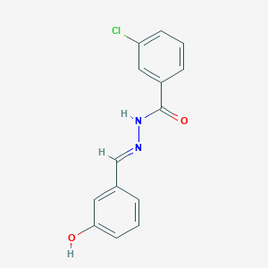 molecular formula C14H11ClN2O2 B3839909 3-chloro-N'-(3-hydroxybenzylidene)benzohydrazide 