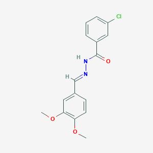 molecular formula C16H15ClN2O3 B3839919 3-chloro-N'-(3,4-dimethoxybenzylidene)benzohydrazide 