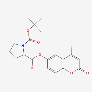 molecular formula C20H23NO6 B3839953 1-tert-butyl 2-(4-methyl-2-oxo-2H-chromen-6-yl) 1,2-pyrrolidinedicarboxylate 