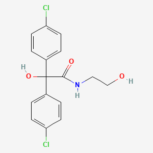 molecular formula C16H15Cl2NO3 B3839962 2,2-bis(4-chlorophenyl)-2-hydroxy-N-(2-hydroxyethyl)acetamide 