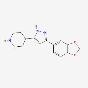 molecular formula C15H17N3O2 B3839978 4-[3-(1,3-benzodioxol-5-yl)-1H-pyrazol-5-yl]piperidine 