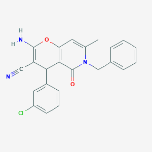 molecular formula C23H18ClN3O2 B383998 2-amino-6-benzyl-4-(3-chlorophenyl)-7-methyl-5-oxo-5,6-dihydro-4H-pyrano[3,2-c]pyridine-3-carbonitrile CAS No. 612053-02-8