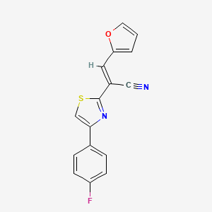 molecular formula C16H9FN2OS B3839986 2-[4-(4-fluorophenyl)-1,3-thiazol-2-yl]-3-(2-furyl)acrylonitrile 
