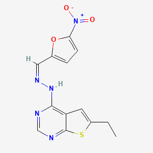 molecular formula C13H11N5O3S B3840038 5-nitro-2-furaldehyde (6-ethylthieno[2,3-d]pyrimidin-4-yl)hydrazone 