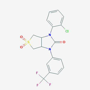 molecular formula C18H14ClF3N2O3S B384005 1-(2-chlorophenyl)-3-[3-(trifluoromethyl)phenyl]tetrahydro-1H-thieno[3,4-d]imidazol-2(3H)-one 5,5-dioxide 