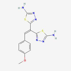 molecular formula C13H12N6OS2 B3840050 5,5'-[2-(4-methoxyphenyl)-1,1-ethenediyl]bis(1,3,4-thiadiazol-2-amine) 