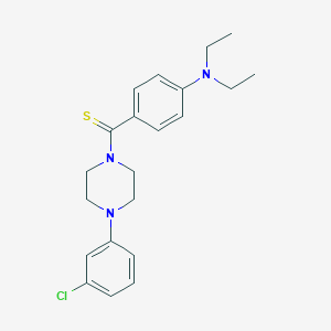 molecular formula C21H26ClN3S B384006 N-(4-{[4-(3-chlorophenyl)-1-piperazinyl]carbothioyl}phenyl)-N,N-diethylamine 