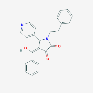 molecular formula C25H22N2O3 B384007 3-hydroxy-4-(4-methylbenzoyl)-1-(2-phenylethyl)-5-(4-pyridinyl)-1,5-dihydro-2H-pyrrol-2-one 