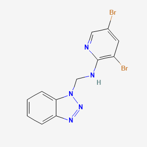 molecular formula C12H9Br2N5 B3840085 N-(1H-1,2,3-benzotriazol-1-ylmethyl)-3,5-dibromo-2-pyridinamine 