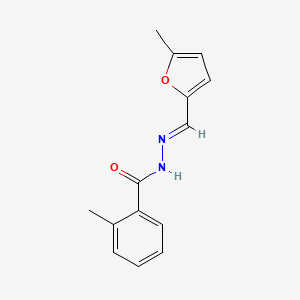 molecular formula C14H14N2O2 B3840105 2-methyl-N'-[(5-methyl-2-furyl)methylene]benzohydrazide 