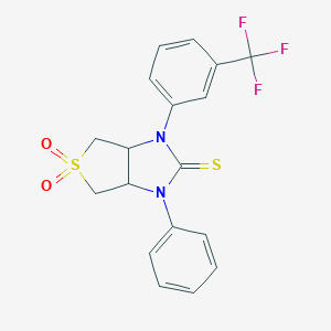 1-phenyl-3-(3-(trifluoromethyl)phenyl)tetrahydro-1H-thieno[3,4-d]imidazole-2(3H)-thione 5,5-dioxide