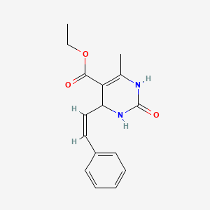 molecular formula C16H18N2O3 B3840152 ethyl 6-methyl-2-oxo-4-(2-phenylvinyl)-1,2,3,4-tetrahydro-5-pyrimidinecarboxylate CAS No. 5317-05-5