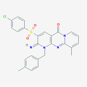3-[(4-chlorophenyl)sulfonyl]-2-imino-10-methyl-1-(4-methylbenzyl)-1,2-dihydro-5H-dipyrido[1,2-a:2,3-d]pyrimidin-5-one