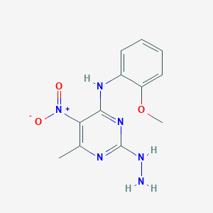 4-[(2-methoxyphenyl)amino]-6-methyl-5-nitro-2(1H)-pyrimidinone hydrazone
