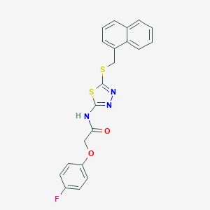 2-(4-fluorophenoxy)-N-{5-[(1-naphthylmethyl)sulfanyl]-1,3,4-thiadiazol-2-yl}acetamide