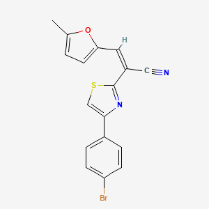 molecular formula C17H11BrN2OS B3840263 2-[4-(4-bromophenyl)-1,3-thiazol-2-yl]-3-(5-methyl-2-furyl)acrylonitrile 