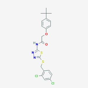 molecular formula C21H21Cl2N3O2S2 B384028 2-(4-tert-butylphenoxy)-N-{5-[(2,4-dichlorobenzyl)sulfanyl]-1,3,4-thiadiazol-2-yl}acetamide 