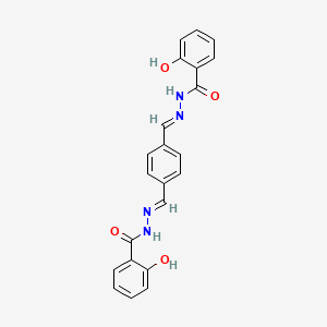 molecular formula C22H18N4O4 B3840281 N',N''-(1,4-phenylenedimethylylidene)bis(2-hydroxybenzohydrazide) 