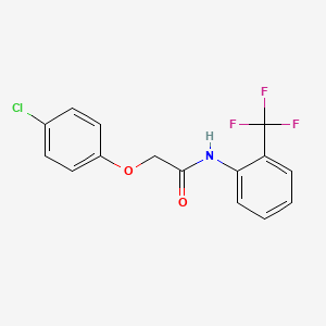 molecular formula C15H11ClF3NO2 B3840283 2-(4-chlorophenoxy)-N-[2-(trifluoromethyl)phenyl]acetamide 