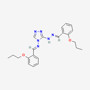 molecular formula C22H26N6O2 B3840297 2-propoxybenzaldehyde {4-[(2-propoxybenzylidene)amino]-4H-1,2,4-triazol-3-yl}hydrazone 