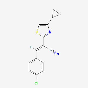 molecular formula C15H11ClN2S B3840317 3-(4-chlorophenyl)-2-(4-cyclopropyl-1,3-thiazol-2-yl)acrylonitrile 