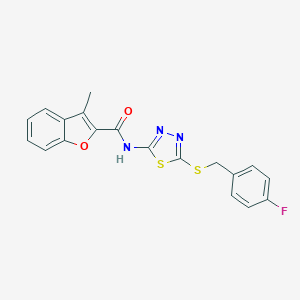 N-{5-[(4-fluorobenzyl)sulfanyl]-1,3,4-thiadiazol-2-yl}-3-methyl-1-benzofuran-2-carboxamide