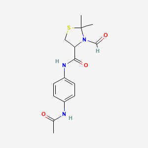 molecular formula C15H19N3O3S B3840345 N-[4-(acetylamino)phenyl]-3-formyl-2,2-dimethyl-1,3-thiazolidine-4-carboxamide 
