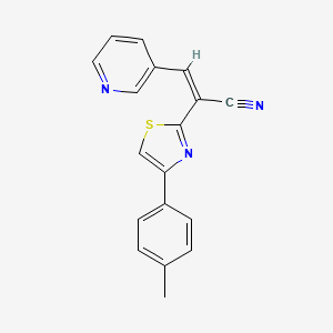 molecular formula C18H13N3S B3840373 2-[4-(4-methylphenyl)-1,3-thiazol-2-yl]-3-(3-pyridinyl)acrylonitrile 