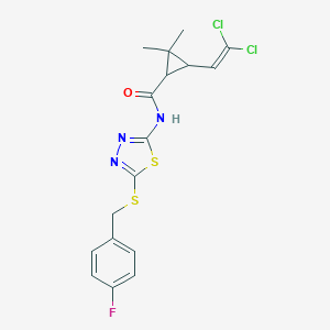 molecular formula C17H16Cl2FN3OS2 B384039 3-(2,2-dichloroethenyl)-N-{5-[(4-fluorobenzyl)sulfanyl]-1,3,4-thiadiazol-2-yl}-2,2-dimethylcyclopropanecarboxamide 