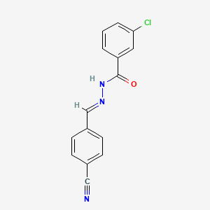 molecular formula C15H10ClN3O B3840397 3-chloro-N'-(4-cyanobenzylidene)benzohydrazide CAS No. 5319-45-9