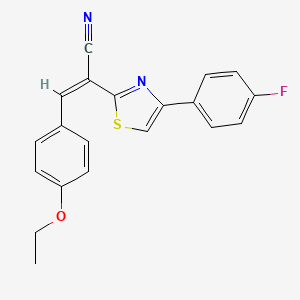 molecular formula C20H15FN2OS B3840398 3-(4-ethoxyphenyl)-2-[4-(4-fluorophenyl)-1,3-thiazol-2-yl]acrylonitrile CAS No. 5319-47-1