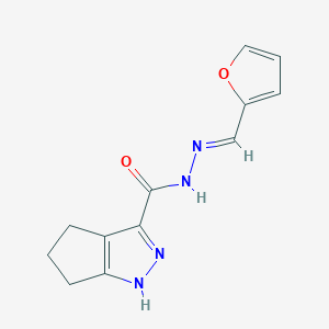 molecular formula C12H12N4O2 B3840413 N'-(2-furylmethylene)-1,4,5,6-tetrahydrocyclopenta[c]pyrazole-3-carbohydrazide 