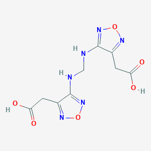 molecular formula C9H10N6O6 B3840445 2,2'-[methylenebis(imino-1,2,5-oxadiazole-4,3-diyl)]diacetic acid CAS No. 5319-92-6