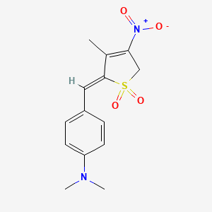 molecular formula C14H16N2O4S B3840450 N,N-dimethyl-4-[(3-methyl-4-nitro-1,1-dioxido-2(5H)-thienylidene)methyl]aniline 