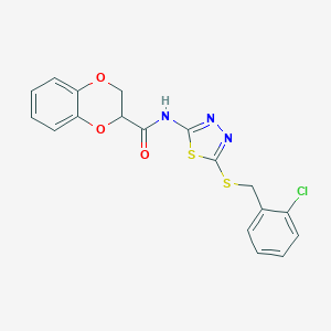 N-{5-[(2-chlorobenzyl)sulfanyl]-1,3,4-thiadiazol-2-yl}-2,3-dihydro-1,4-benzodioxine-2-carboxamide