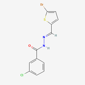 molecular formula C12H8BrClN2OS B3840470 N'-[(5-bromo-2-thienyl)methylene]-3-chlorobenzohydrazide 