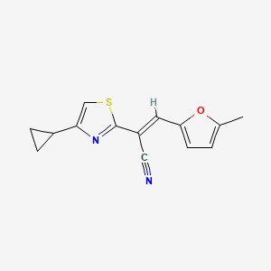 molecular formula C14H12N2OS B3840472 2-(4-cyclopropyl-1,3-thiazol-2-yl)-3-(5-methyl-2-furyl)acrylonitrile 