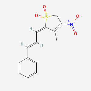 3-methyl-4-nitro-2-(3-phenyl-2-propen-1-ylidene)-2,5-dihydrothiophene 1,1-dioxide