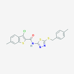 3-chloro-6-methyl-N-{5-[(4-methylbenzyl)sulfanyl]-1,3,4-thiadiazol-2-yl}-1-benzothiophene-2-carboxamide