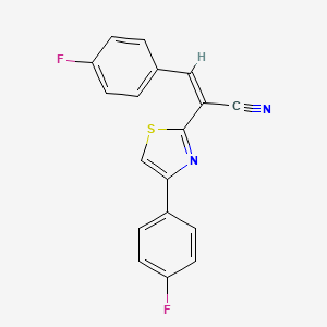 molecular formula C18H10F2N2S B3840531 3-(4-fluorophenyl)-2-[4-(4-fluorophenyl)-1,3-thiazol-2-yl]acrylonitrile 