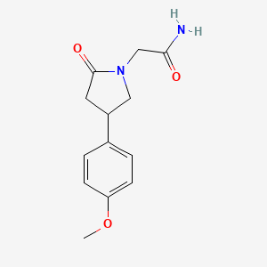 molecular formula C13H16N2O3 B3840538 2-[4-(4-methoxyphenyl)-2-oxo-1-pyrrolidinyl]acetamide 