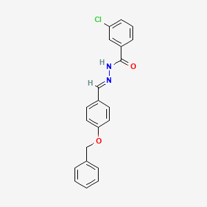 molecular formula C21H17ClN2O2 B3840578 N'-[4-(benzyloxy)benzylidene]-3-chlorobenzohydrazide 